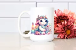 Colorful Unicorn in Sculptor's Apron PNG Product Image 2