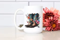 Colorful Cowboy Boots Watercolor Clipart Title Product Image 2