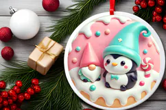 Round Christmass Ornament PNG Product Image 2