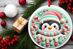 Round Christmass Ornament PNG Product Image 2