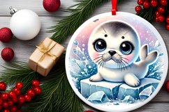 Round Christmas Ornament Sublimation|Clipart Product Image 2