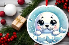 Round Christmas Ornament Sublimation|Clipart Product Image 2