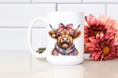 Highland Cow With Bandana | Sublimation | Clipart Product Image 2
