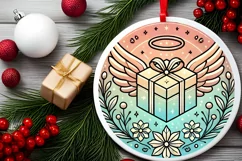 Round Christmas Ornament Sublimation|Clipart Product Image 1