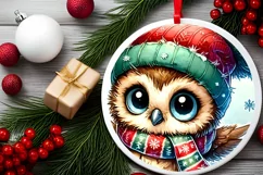 Round Christmas Ornament Sublimation|Clipart Product Image 1