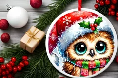 Round Christmas Ornament Sublimation|Clipart Product Image 1