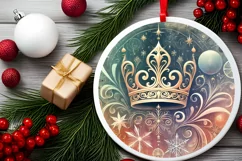 Round Christmas Ornament Sublimation|Clipart Product Image 1