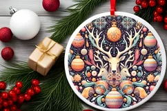 Round Christmas Ornament Sublimation|Clipart Product Image 2