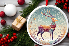 Round Christmass Ornament PNG Product Image 2