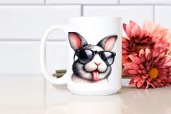 Funny Cute Rabbit Portrait Sunglasses | Clipart Product Image 2