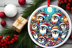 Round Christmas Ornament Sublimation|Clipart Product Image 1