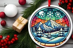 Round Christmas Ornament Sublimation|Clipart Product Image 1