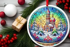 Round Christmas Ornament Sublimation|Clipart Product Image 1