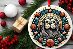 Round Christmas Ornament Sublimation|Clipart Product Image 1