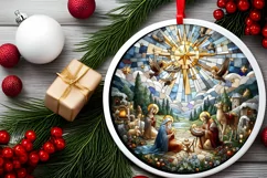 Round Christmas Ornament Sublimation|Clipart Product Image 2