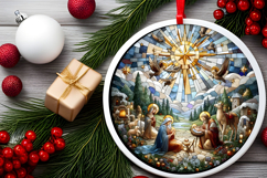 Round Christmass Ornament PNG Product Image 2