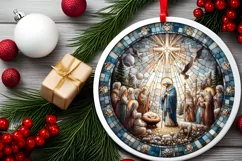 Round Christmas Ornament Sublimation|Clipart Product Image 2