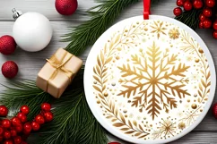 Round Christmas Ornament Sublimation|Clipart Product Image 2