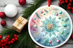 Round Christmas Ornament Sublimation|Clipart Product Image 2