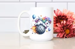 Cute Unicorn Meteor Watercolor Clipart Title Product Image 2