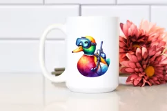 Duck Scuba Helmet Watercolor Sunglasses | Sublimation | Product Image 2