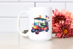 Vintage Vibrant Golf Cart Stars | Clipart Product Image 2