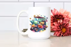 Vintage Vibrant Golf Cart Stars | Clipart Product Image 2