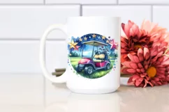 Vintage Vibrant Golf Cart Stars | Clipart Product Image 2