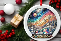 Round Christmas Ornament Sublimation|Clipart Product Image 1