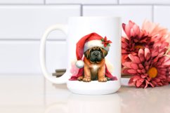 Vibrant Mastiff with Santa Hat, PNG Product Image 2