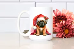 Vibrant Mastiff with Santa Hat, PNG Product Image 2
