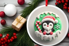 Round Christmas Ornament Sublimation|Clipart Product Image 1