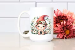 Cute Baby Gnome Gardenia Wreath | Sublimation | Clipart Product Image 2