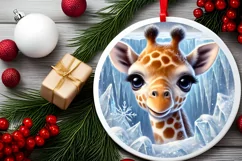 Round Christmas Ornament Sublimation|Clipart Product Image 1