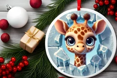 Round Christmas Ornament Sublimation|Clipart Product Image 1