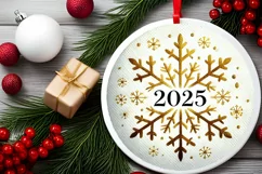 Round Christmas Ornament Sublimation|Clipart Product Image 2