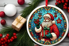 Round Christmas Ornament Sublimation|Clipart Product Image 2