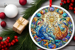 Round Christmass Ornament PNG Product Image 2