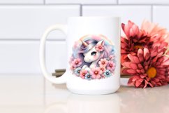 Baby Unicorn with Cosmos in Pastel | Clipart Product Image 2