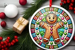 Round Christmas Ornament Sublimation|Clipart Product Image 1