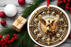 Round Christmas Ornament Sublimation|Clipart Product Image 2
