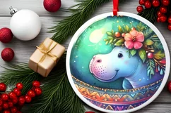 Round Christmas Ornament Sublimation|Clipart Product Image 2