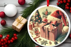 Round Christmas Ornament Sublimation|Clipart Product Image 1