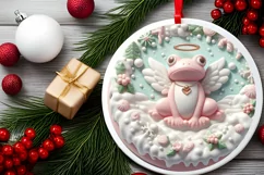 Round Christmas Ornament Sublimation|Clipart Product Image 1