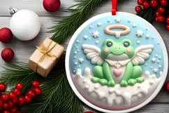 Round Christmas Ornament Sublimation|Clipart Product Image 2