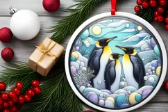 Round Christmas Ornament Sublimation|Clipart Product Image 2