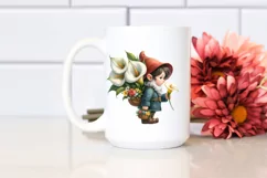 Detailed Gnome Calla Lily Bouquet | Sublimation | Clipart Product Image 2