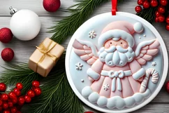 Round Christmas Ornament Sublimation|Clipart Product Image 2