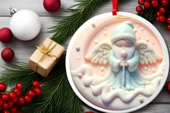 Round Christmas Ornament Sublimation|Clipart Product Image 2