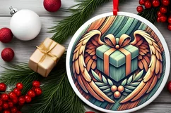 Round Christmas Ornament Sublimation|Clipart Product Image 1